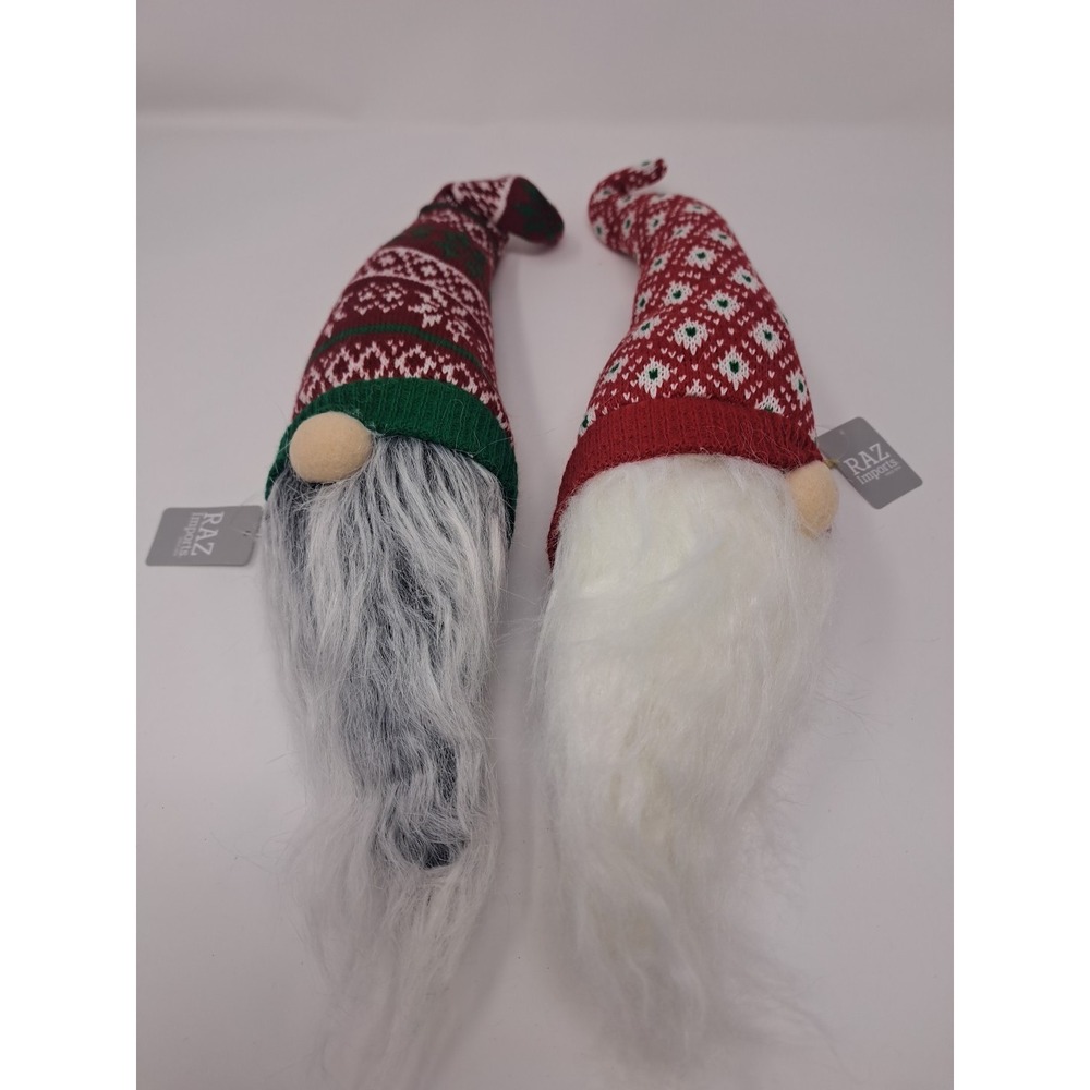 Set Of 2 Raz Imports Gnome Ornaments‎ New With Tags